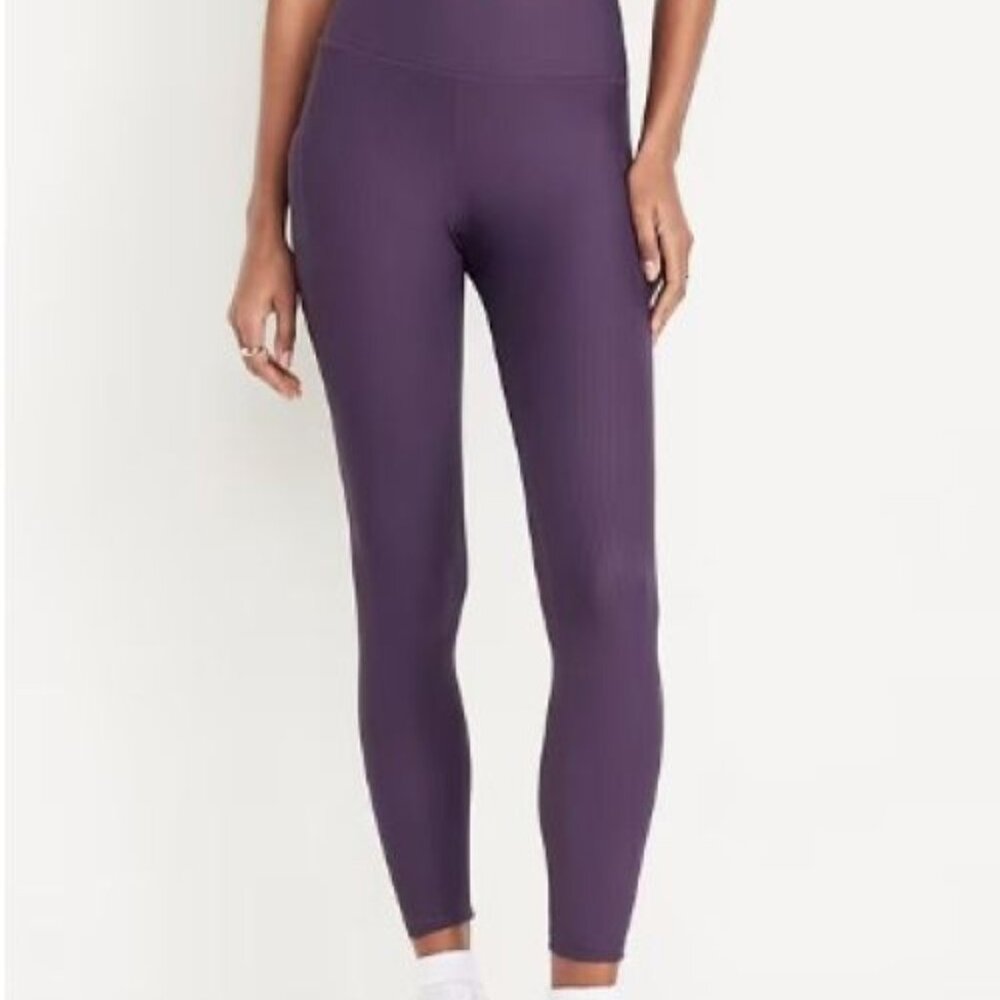 High-Waisted PowerSoft Ribbed Pocket Leggings